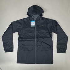 COLUMBIA Rain-Zilla Fleece Lined ZipUp Jacket Unisex Youth Sz L Black RB3418-015