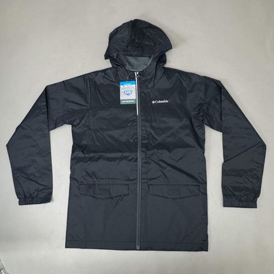 COLUMBIA Rain-Zilla Fleece Lined ZipUp Jacket Unisex Youth Sz L Black RB3418-015