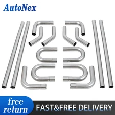 16Pcs 3"OD Stainless Mandrel Bend Straight U-Bend Custom Exhaust Tubing Pipe Kit
