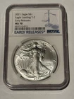 2021 MS70 Silver Eagle Landing Type 2 Early Releases MS70 NGC