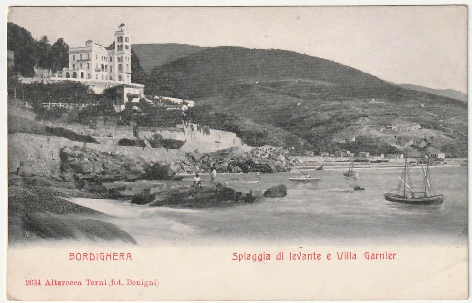 BORDIGHERA - IMPERIA - SPIAGGIA DI LEVANTE E VILLA GARNIER -45610-
