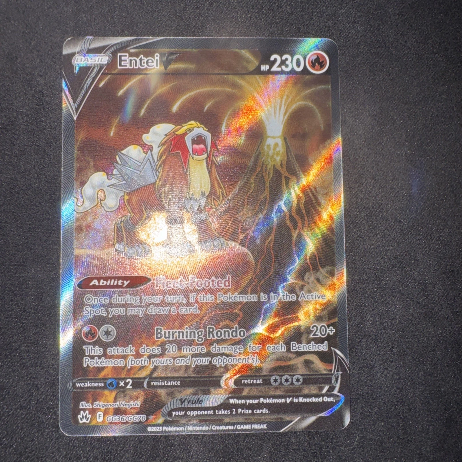 SWSH: Crown Zenith: Galarian Gallery #GG36/GG70 Entei V English Holo Pokemon TCG