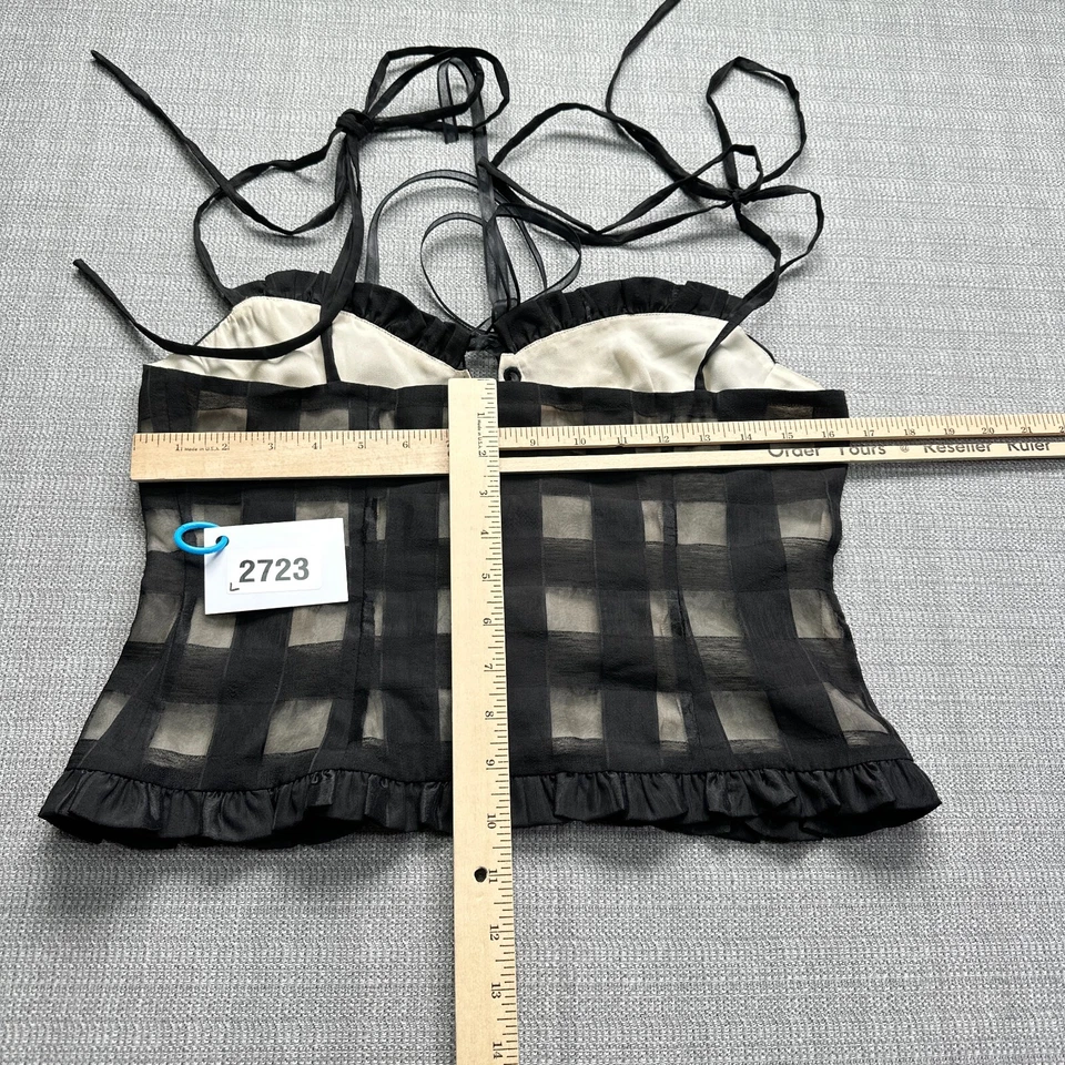 LPA Corsett средний шнурует вверх черный клетку Babydoll оборки Y2K кокетка гранж * - Изображение 4 из 4