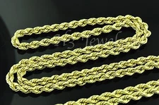 14k solid yellow gold hollow rope chain necklace 18 inches 5.00 grams #3530