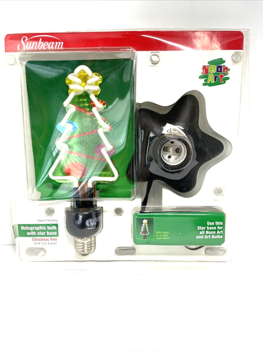 *Sumbeam Christmas Tree Holographic Bulb Light Neon Art - 第 3/11 張圖片