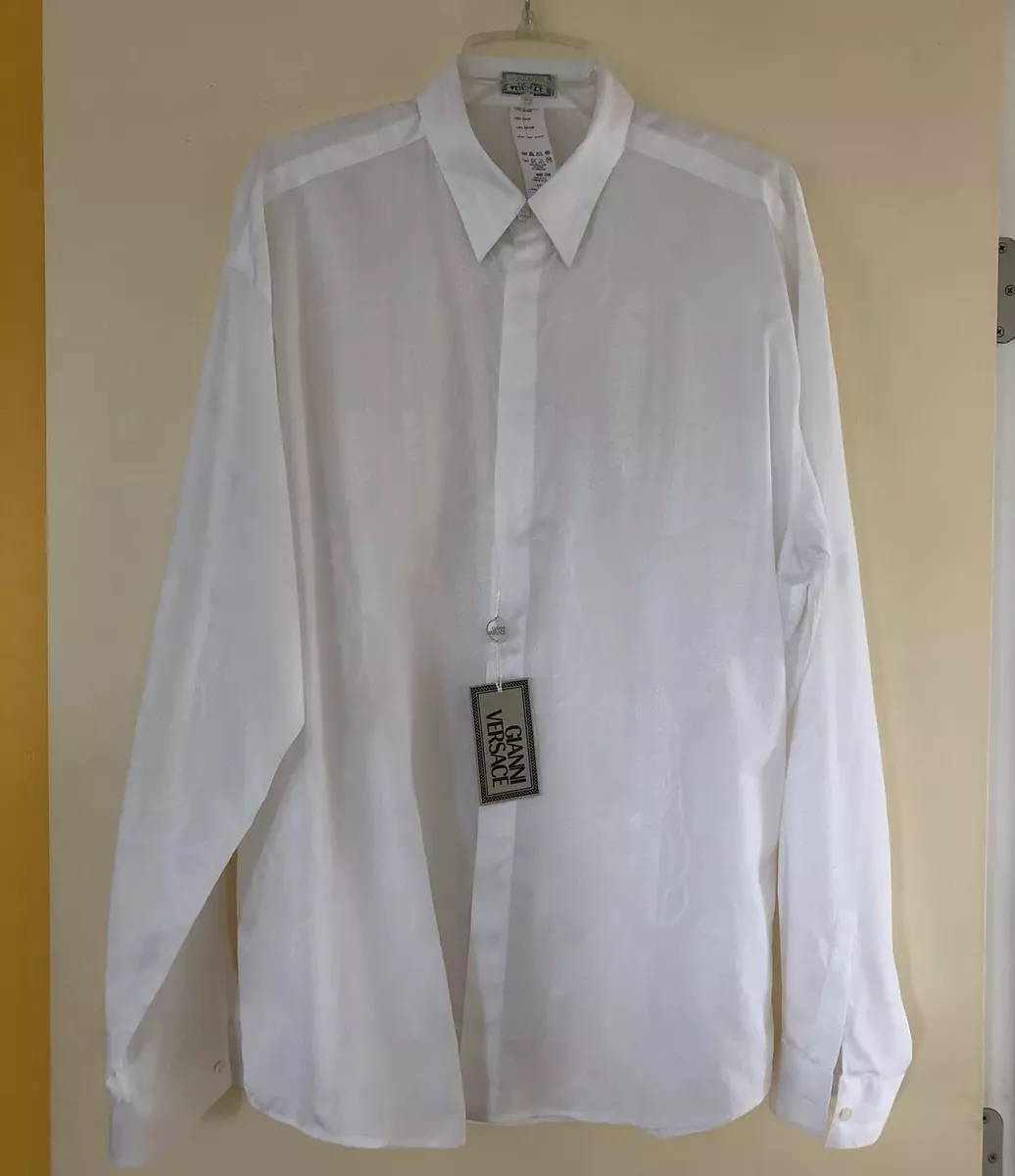 GIANNI VERSACE Couture Vintage 1997 Long Sleeve White Shirt Sz. 52