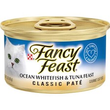 Purina Fancy Feast Grain Free Pate Wet Cat Food, Classic Pate Ocean Whitefish...