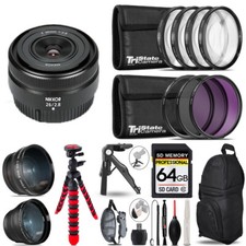 Nikon NIKKOR Z 26mm f/2.8 Lens- 3 Lens Kit Tripod Backpack - 64GB Kit