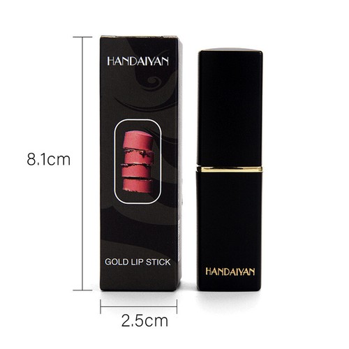 HANDAIYAN Glitter Lipstick Gold Shimmer Long Lasting Metallic Lip Color Makeup - Picture 3 of 24