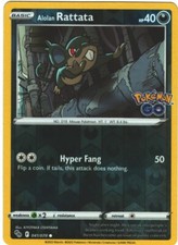 Alolan Rattata 41/78 Pokémon GO Set Reverse Holo Common Pokémon Card TCG