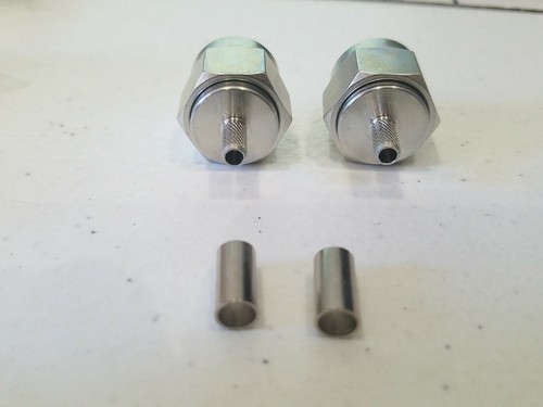 2 pcs PL259 UHF suit RG58 Crimp Gold Plated Pin Teflon Centre Hex Nut Sucoplated - Foto 4 di 5