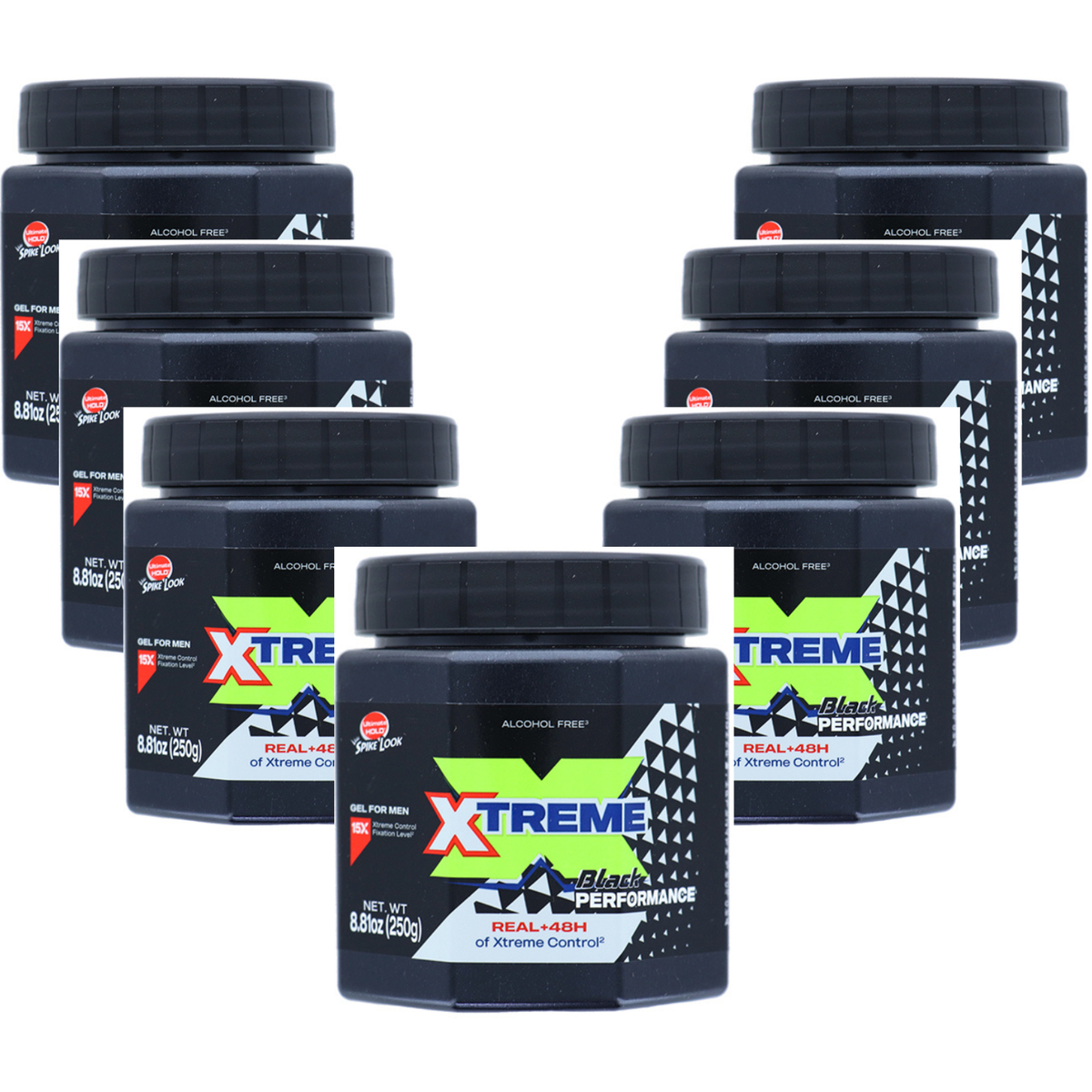 Xtreme Reaction Black Alcohol Free Hair Gel Ultimate Hold Pack Of
