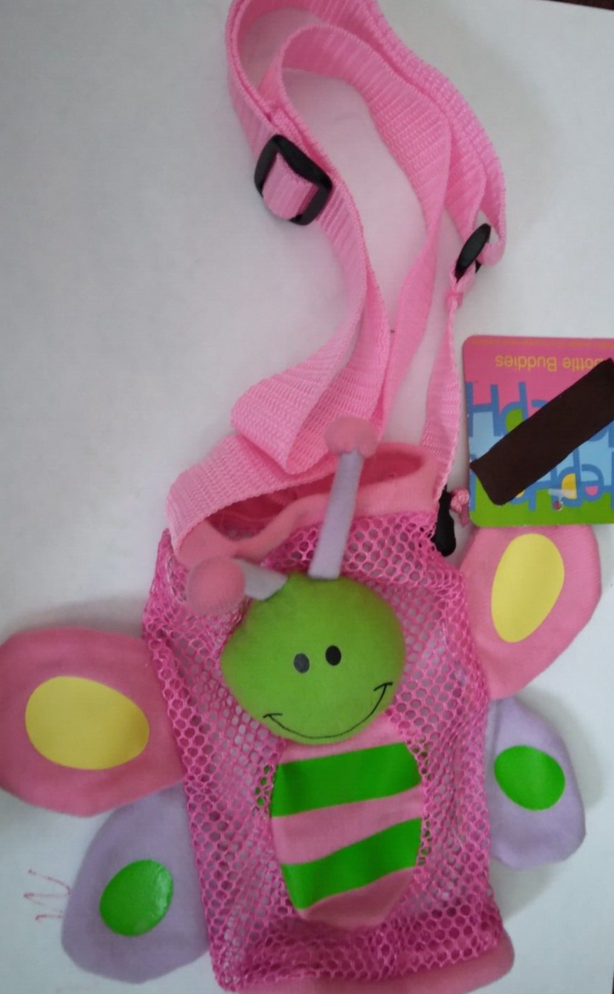 Nwt Girls Bottle/ Tall Sippy Cup Holder. Pink Butterfy.  Chi
