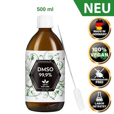 OPTI NATURE DMSO - 99,9% pharmazeutische Reinheit - 500ml Dimethylsulfoxid + HDPE Pipette O