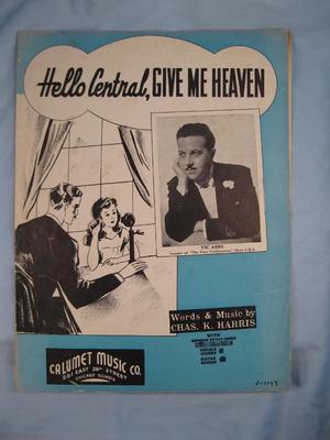 Hello Central Give Me Heaven Sheet Music Vintage 1937 Vic Abbs Chas K Harris (O)