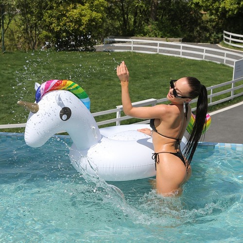 Tumbona inflable de asiento de baño gigante flotante para piscina unicornio para niños y adultos - Imagen 7 de 7