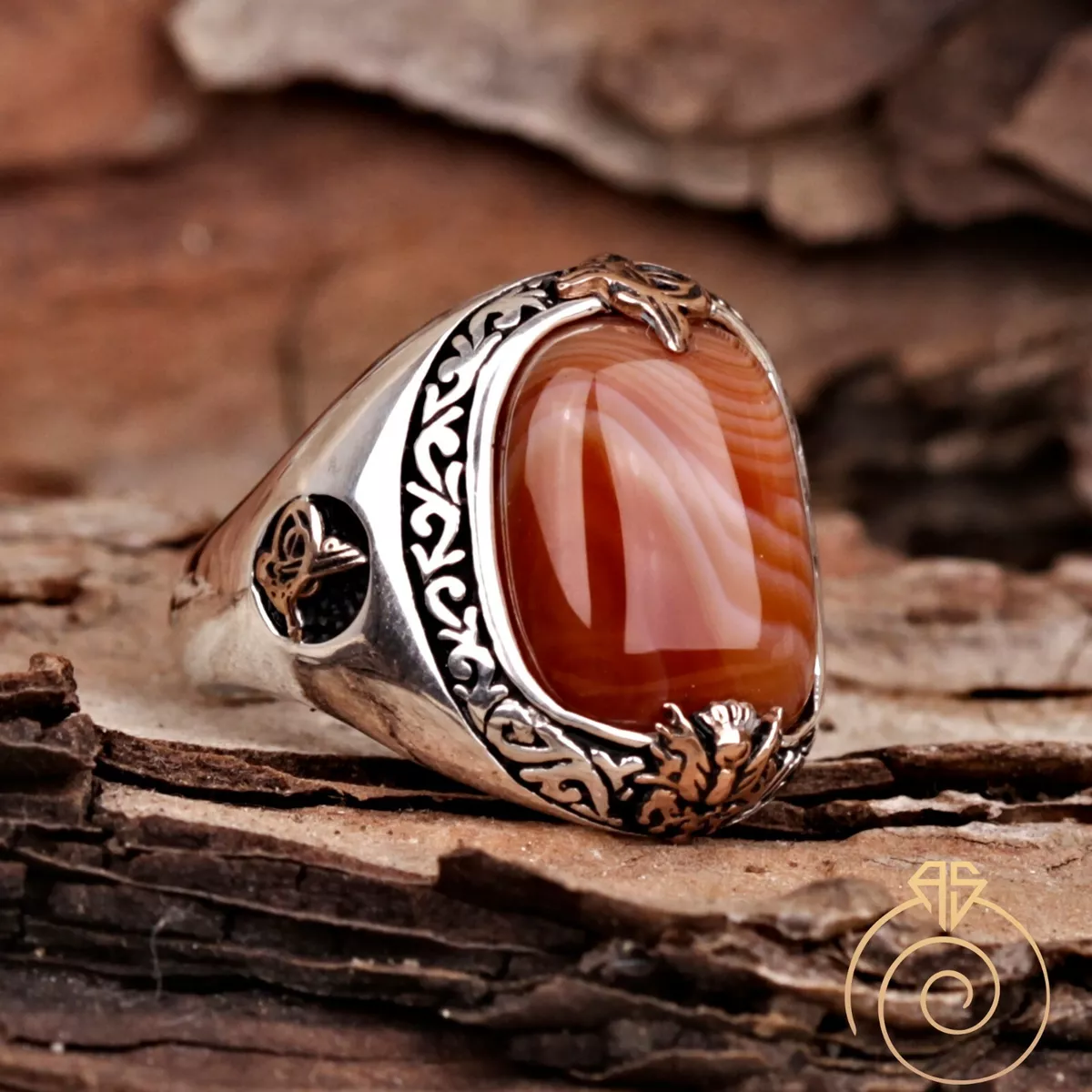 Silver Ring Red Agate Ring 925 Sterling Silver Ring,Agate Ring Turkish Ring  — Discovered