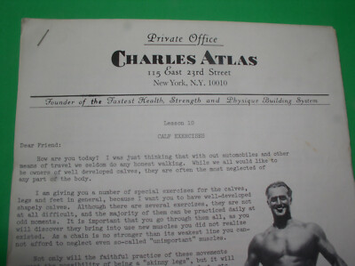 Charles Atlas Everlasting Strength and Health Course Lessons 10 and 11