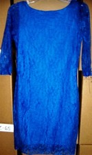 Dress Blue Lace Mini Scoop Back Angel Eyes Misses size XS  New