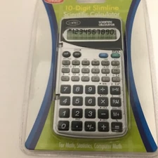LeWorld 10 Digit Slimline Scientific Calculator 56 Functions Protective Cover 