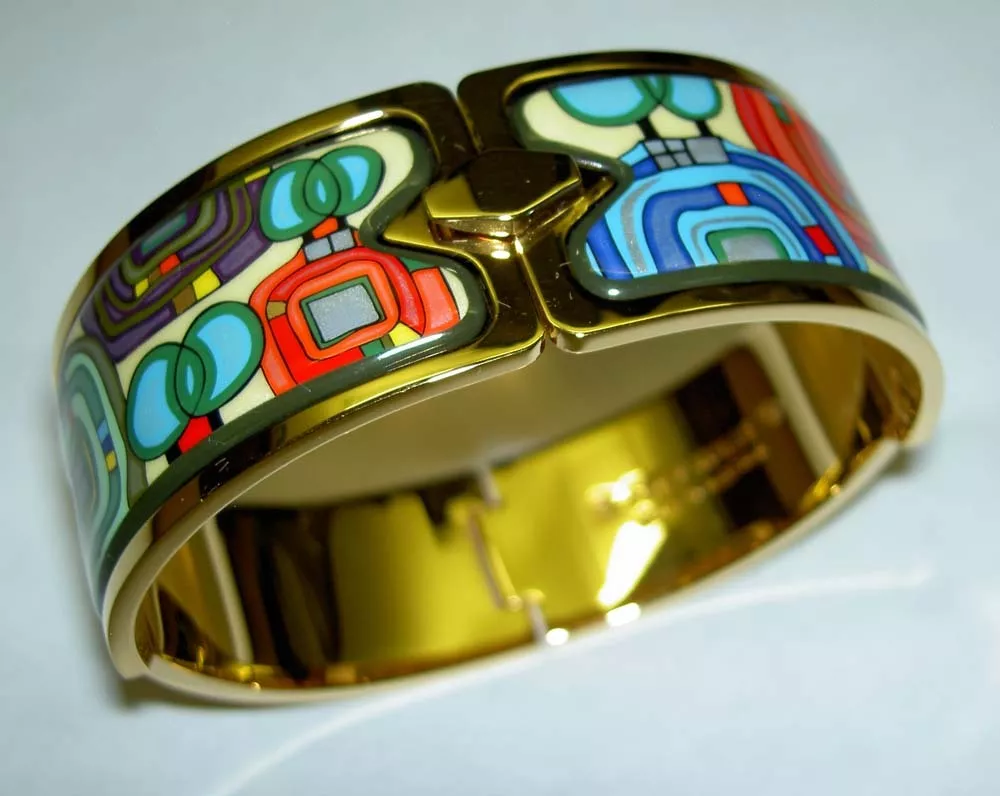 Authentic FREY WILLE Hundertwasser M diterran e 24K Enamel Med