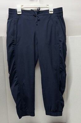 ATHLETA BALI BLUE ATHLETIC POLY/SPANDEX CINCH ANKLE JOGGERS/PANTS