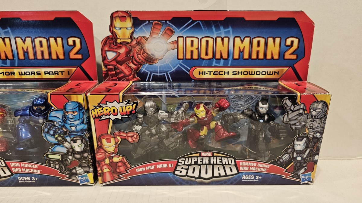 Habro Iron Man 2 Super Hero Squad Armor Wars Action Figure 3pack