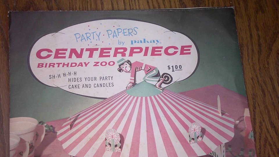 Decoraciones vintage para encubrir pasteles fiesta niños tema zoológico nunca usado NOS Z141 Foto 4 de 4