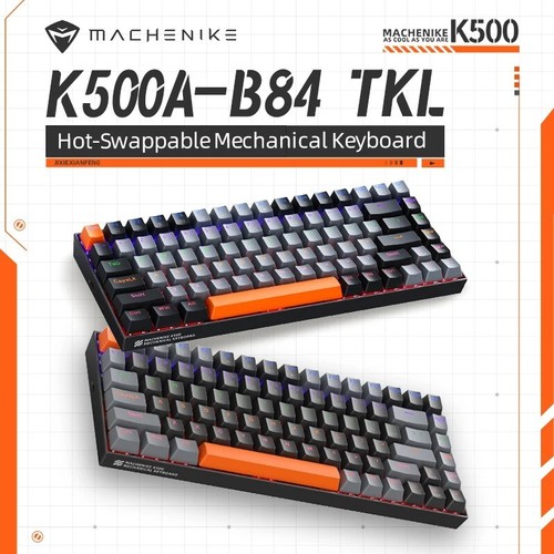 75% TKL Mechanical Gaming Keyboard Hot Swappable 6 Colour Backlit 84 Keys Wired - Picture 1 of 17