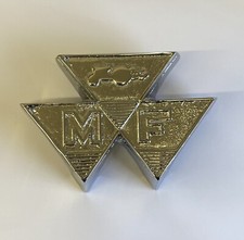 Tractor Massey Ferguson MF 165 Front Nose Badge Chrome Vintage Parts