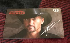 OUTBACK STEAKHOUSE TIM MCGRAW GIFT CARD LIMITED EDITION NO VALUE US NEW