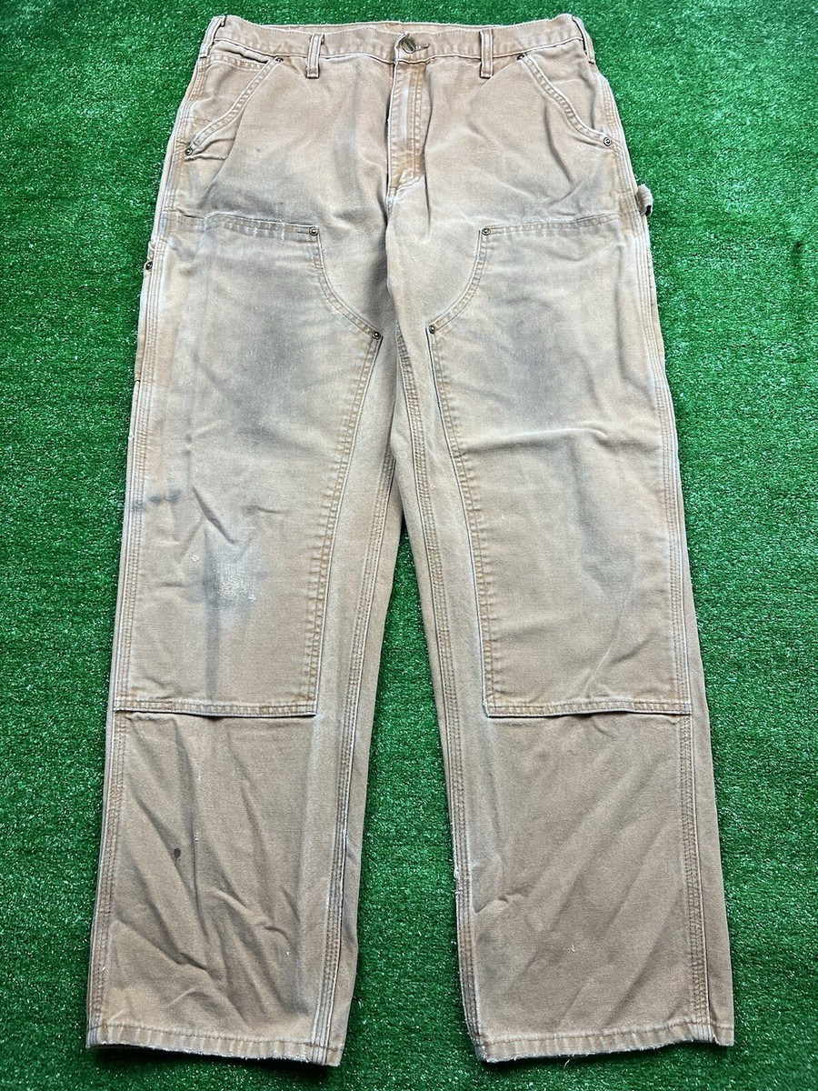 Carhartt Double Knee Pant Mens 35x32 Grunge Distressed B136