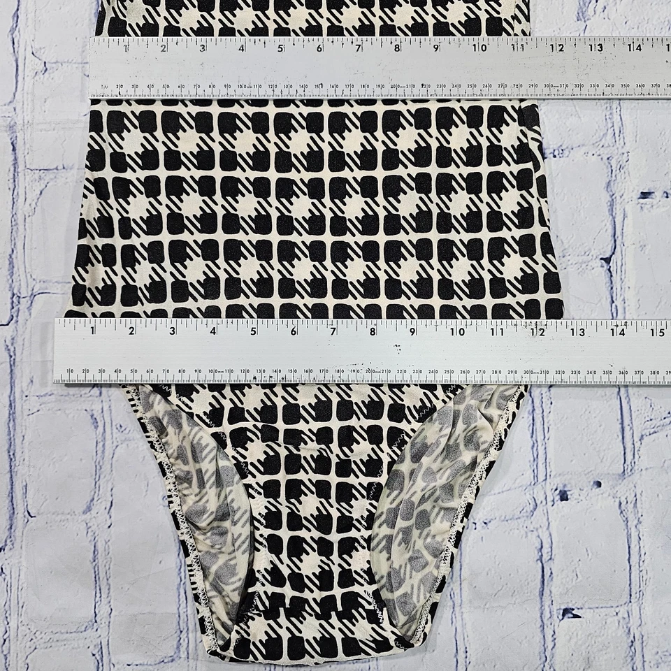 Traje de baño Gottex de una pieza traje de baño rosa negro blanco transparente años 90 DE COLECCIÓN TALLA 8 Foto 4 de 4