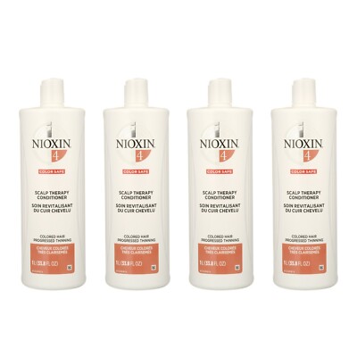 Nioxin System 4 Scalp Therapy Conditioner 33.8 oz (Pack of 4)