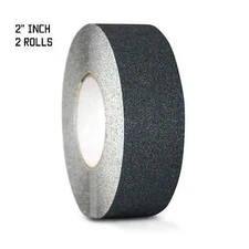2 PACK 2" x 60FT BLACK ROLL SAFETY NON SKID TAPE ANTI SLIP GRIP SAFE GRIT