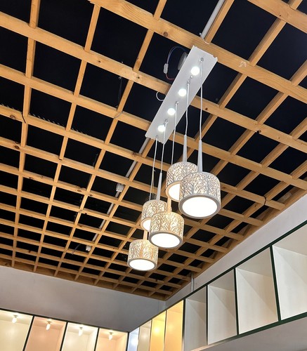 Lampadario sospensione led plafoniera metallo bianco 3 modalità accensioni luce - Foto 4 di 6