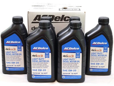 6 Quarts ACDelco DexosD 0W-20 Diesel Oil 19370138 for 2020 2025 LM2 LZ0 Duramax