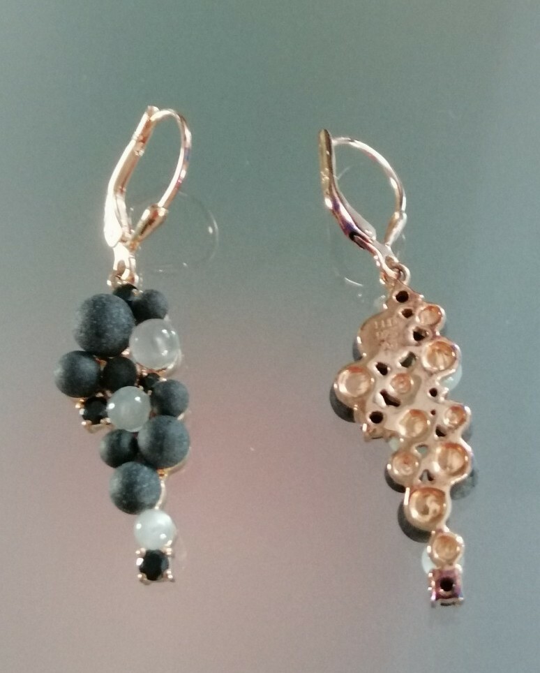 La Luna Ohrhänger Onyx Edelsteinmix 925 Silber Rosévergoldet NEU OVP LLD