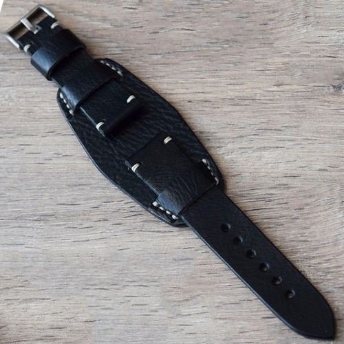Vollnarbenleder Uhrenarmband Konvolut 18/20/22/24/26 mm Handarbeit Manschettenband - Bild 4 von 12