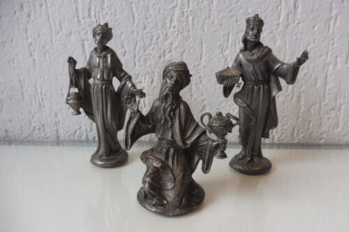 heilige 3 Könige , 3 schöne, alte Zinn -Figuren