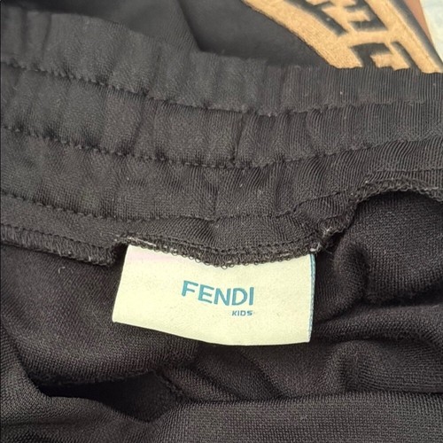 Fendi kids black and brown monogram side stripe sports pants/joggers - Picture 5 of 9