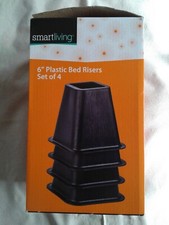 Bed Risers, Brand New, 6" Set of 4. Fits Up To 2.5" Bed Posts. Beds, Desks, etc.