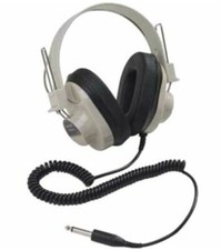 NOS Lot of 6 Vintage Califone 2924AV-P Mono Headphones 6  coiled cord 1/4" Plug