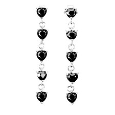 Silver Earrings Sapphire Genuine Natural Mined Gems Solid Sterling Heart Cut