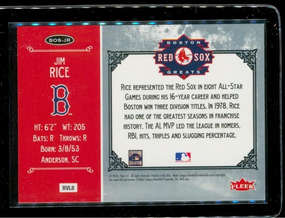 2006 FLEER GREATS OF THE GAME Baseball Card BOS-JR JIM RICE Red