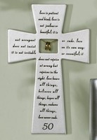 Roman 50th Wedding Anniversary love Never Fails Wall Cross, New, Free Shipping on sale Roman 50th Wedding Anniversary love Never Fails Wall Cross, New, Free Shipping on sale
