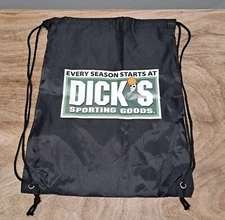 Dick's Sporting Goods Black Lightweight Nylon Cinch Sack Drawstring Bag Backpack
