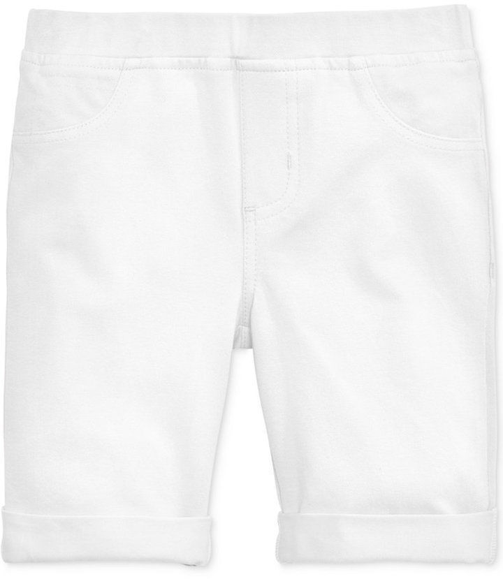 Epic Threads Little Girls' Solid Knit Bermuda Shorts, Bright White, Size  3/3T