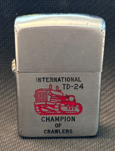 Vintage ZIPPO LIGHTER / INTERNATIONAL TD-24 (Sparks, Loose Lid) Bulldozer