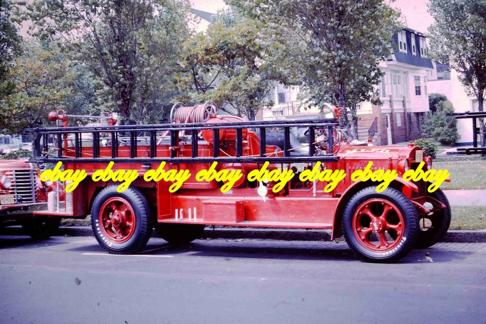 Fire Apparatus Slide Mays Landing New Jersey 1925 GMC Pumper in 1965